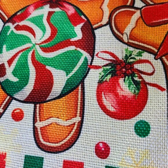 Gingerbread Christmas Placemats Holiday Decor Set 4 Red Xmas Table Decorations - Picture 6 of 8